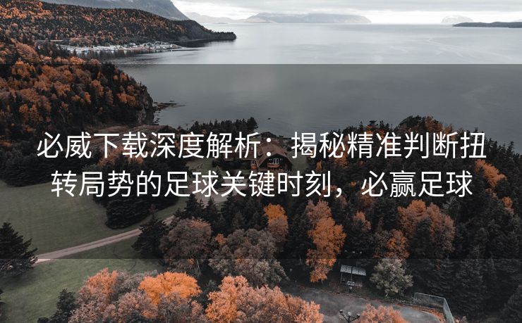必威下载深度解析：揭秘精准判断扭转局势的足球关键时刻，必赢足球  第2张